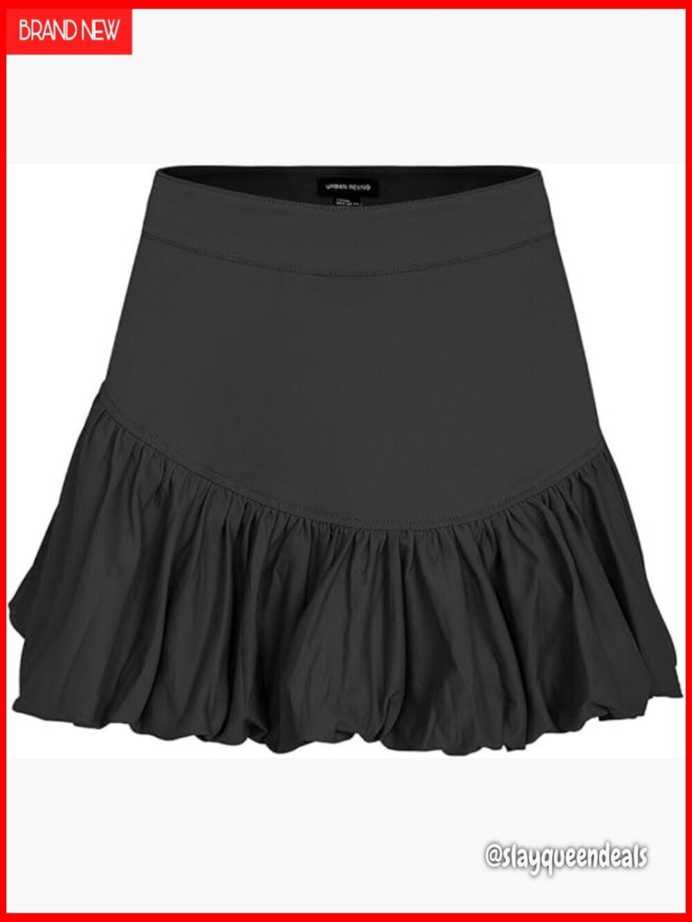Bubble Mini Skirt High Waist Ruffle Hem A-Line Summer Puffy Skirt